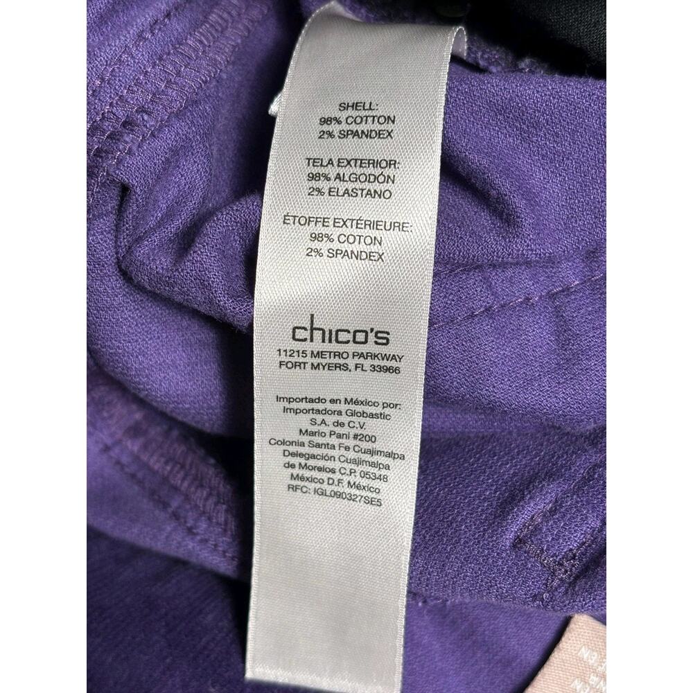 Chico's Straight Corduroy Pants Womens 2.5 Short US 14 Purple Mid Rise Stretch - Picture 5 of 10